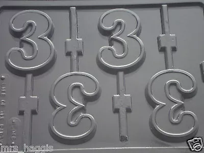 NUMBER 3 No 3 CHOCOLATE LOLLIPOP LOLLY MOULD MOLD 4 ON 1  • £6.99