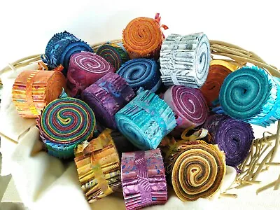 Mini Batik Fabric Jelly Rolls 20 X 2.5 Inch Strips *Multi-Buy Discount* • £18