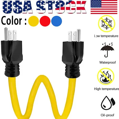 3Prong Plug To Plug Double Male Extension CordGusseted Protective CoverAdap • $9.98