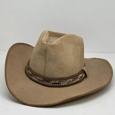 Vintage LARRY MAHAN Cowboy Hat Ranchman Fabric Band  7-1/4 Texas • $29.99