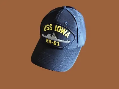 Uss Iowa Bb-61 U.s Navy Ship Hat U.s Military Official Ball Cap U.s.a Made • $23.95