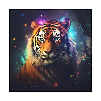 Tiger Canvas Print Colourful Modern Wildlife Art Wall Decor • £18.99