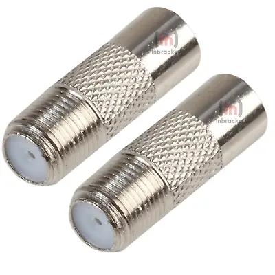 F-Type Female To Male Plug Converter For TV Satellite Coaxial Adapter Pack 2 • £1.99