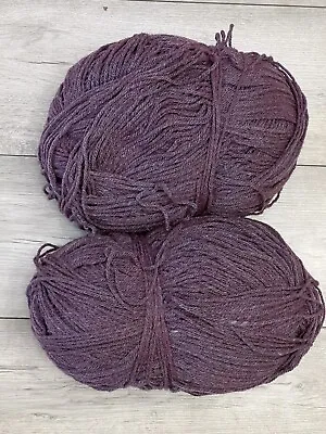 £17.73 • Buy YARN CLEARANCE Chunky Yarns With Wool 2 Balls, Aprox 800g, Purple