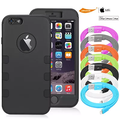 $7.59 • Buy Shockproof Rugged Armor Case Iphone 6 6s Plus Certified USB Charger Cable Lot