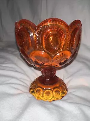 Kanawha Glass  Amberina Moon And Stars Pedestal Candy Dish-glow • $26.24