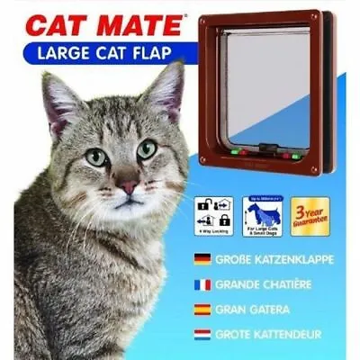 £23.45 • Buy Pet Mate 4 Way Locking Large Cat Flap Brown - Small Dog 221B