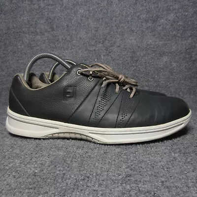 Footjoy Contour Casual Spikeless Golf Shoes Mens Size 8.5 Wide Gray Leather • $34.99