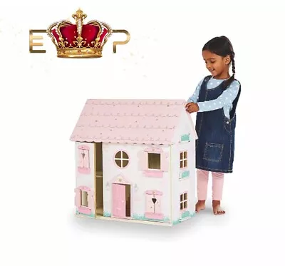 Kids Large Pink Wooden Dolls House Play Age 3+ BRAND NEW / GIFT • £64.90