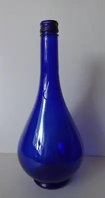 Italian Cobalt Blue Glass Bottle  Acqua Della Madonna  • $15.16