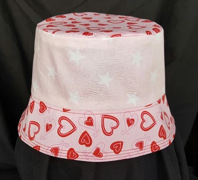 £5 • Buy New Reversible Hearts & Stars Bucket Hat. Sun Hat.  The Stone Roses. SZM. Unique