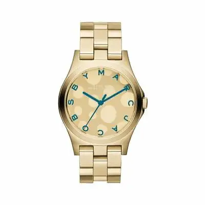 Marc Jacobs Womens Watch Bracelet HENRY GLOSSY POP Gold Teal MBM3267 • $149.95