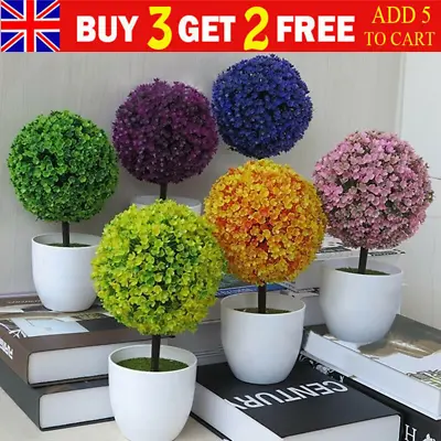 Artificial Ball Plants Tree Potted Small Medium Large In/Outdoor Garden Decor • £5.85