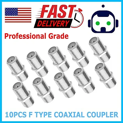 10PCS F Type Coax Coaxial Cable Coupler Female Jack Adapter Connector M380 • $5.49