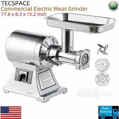  TECSPACE All New Commercial 550Lbs/hour Silver Electric Detachable Meat Grinder • $301.99