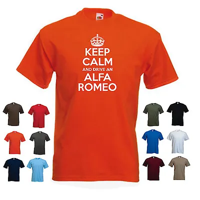 'Keep Calm And Drive An Alfa Romeo' Spider Brera 159 Funny Men's T-shirt • £11.69