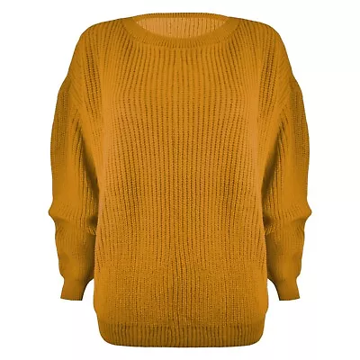 £11.45 • Buy Ladies Womens Chunky Basic Knitted Casual Cosy Baggy Winter Jumper Top Size S-xl