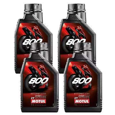 Motul 800 2T Synthetic 2-Stroke Factory Line Road Racing 4L Motor Oil 4 X 1L • $73.95