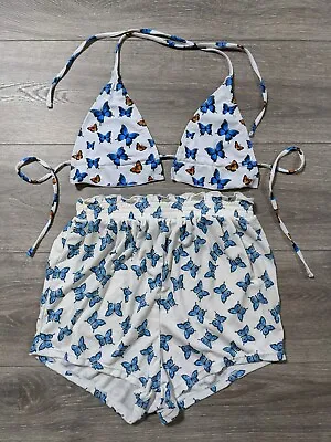 Zaful Swimwear Womens Adult Medium *MISMATCH* Butterfly Set Bikini & Swim Shorts • £15.68