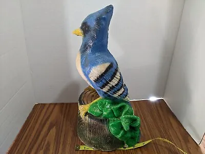 Vintage 13   Cement Conrete Bluejay Bird Garden Statue 12 Lbs • $90