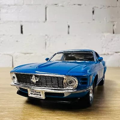 1970 Ford Mustang Blue Diecast Model Car Welly Pullback Go 5  12cm Car • $9.95