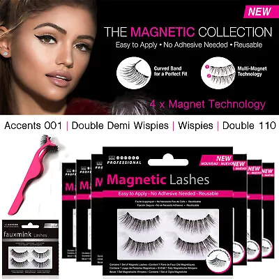 Magnetic Lashes Double Wispies 110 Accents Fake Eyelashes Mink Glue Applicator • £6.99