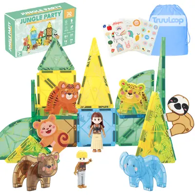 JUNGLE PARTY Magnetic Tiles Animal Magnet STEM Toys For Kids Ages 3+ • $29