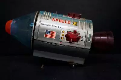 Vintage Battery Operated Tin Apollo-z Usa Space Capsule Japan 1950s  For Parts • $100