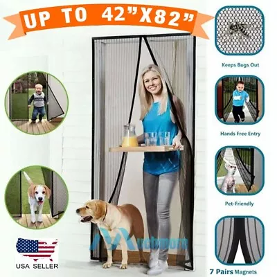 Magnetic Mesh Curtain Door With Heavy Duty Strong Magnets Anti Bugs Fly Curtain • $4.25