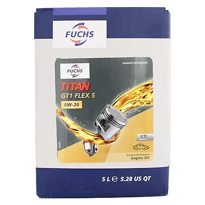 £44.95 • Buy Fuchs TITAN GT1 FLEX 5 0W-20 0W20 Premium Engine Oil - 5 Litres 5L Lube Cube