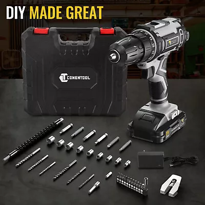 12/18/21V Brand New Electric Screwdriver Set Cordless Drill Driver With Battery • £22.99