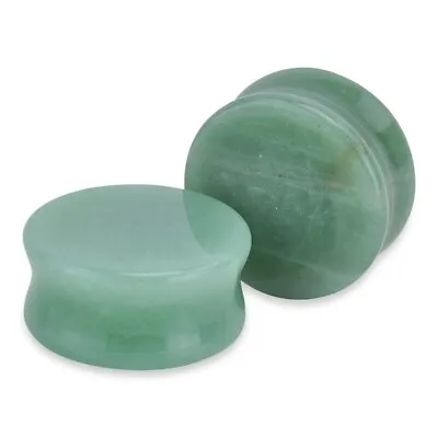 Jade Stone Organic Double-Sided Flare Gauges/Plugs/Tunnels (1 Pair) A/2/3/30 • $4.99