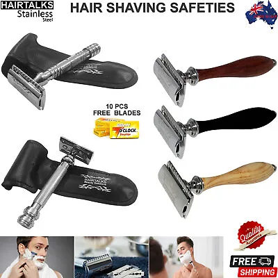 Men Shaving Safety Razor Double Edge Blades Stainless Steel Razer Vintage Shaver • $14.49