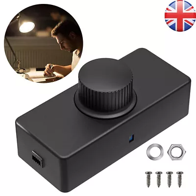 3-100W Inline LED Dimmer Switch With Built-in ON/OFF Rotary Knob Controller • £12.99