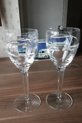 2 Stuart Crystal  Aura  Wine Glasses By Jasper Conran 10  Tall Lovely Condition • £120