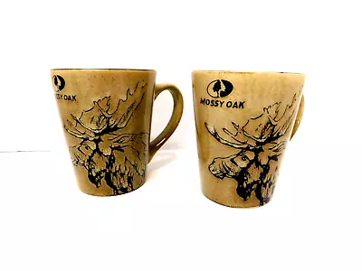 Mossy Oak Coffee Mugs Set Of 2 Moose  Wild Game Animal Outdoors Hunting • $12.97