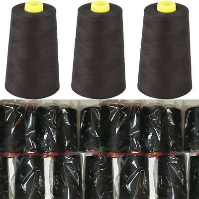 £9.99 • Buy Black Overlocking Sewing Machine Polyester Thread 10 X 2500 Yard Cones