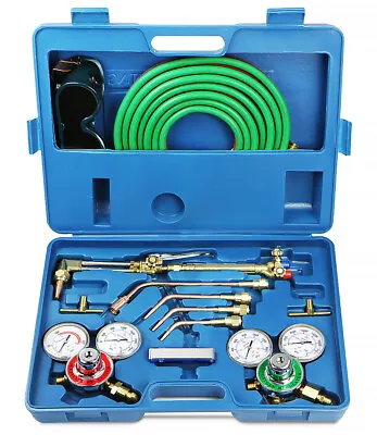 Portable Gas Gas Welding Cutting Torch Kit Oxy Acetylene Oxygen Victor Type Hose • $125.95