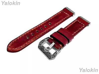 Burgundy Brushed Leather Band For Fitbit Versa 2 And Versa Lite Special Edition • $63.24