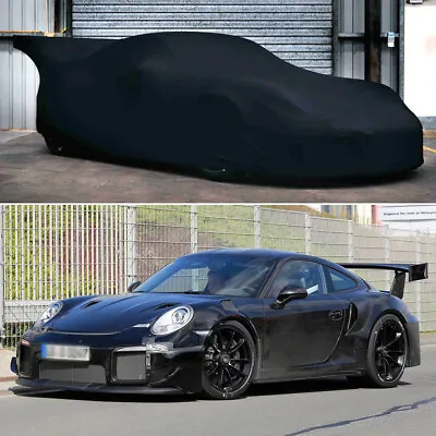 Indoor Car Cover Stain Stretch Dust-proof Custom Black For Porsche 911 GT2 GT3 • $149.11