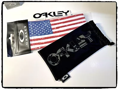 (2) New Oakley Microfiber Bags ~ Rare Military SI Elite & USA American Flag Bags • $38.74