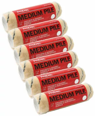 Prodec 9  Medium Pile Paint Roller Sleeve X 6 1.75  Core Microfibre Refill • £12.45