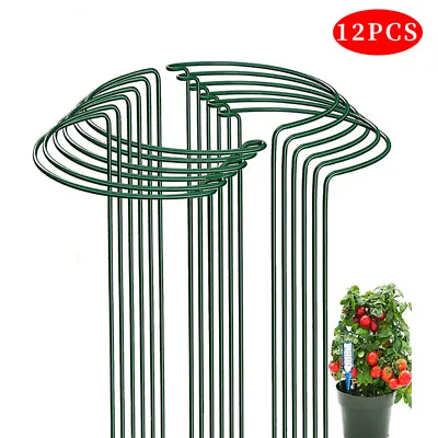 8/12X Round Metal Plant Supports Stake For Peonies Hydrangea Strong Metal Garden • £14.99