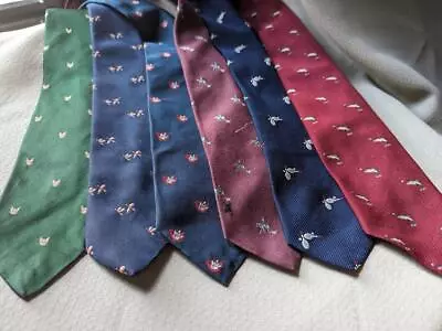 Vintage IVY LEAGUE Preppy TIE LOT (6) All-over NECKTIES College University • $79.95