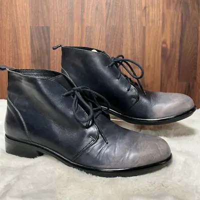 Women's Black Ankle Boots With Pull Tab Flat Lace-Up Naot Levanto 9 • $30