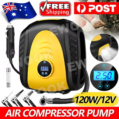 12V Car Air Compressor Portable Tyre Inflator Deflator Hose Truck Tire Pump 4WD • $27.95