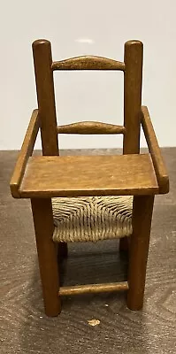 Vintage Handmade Wooden & Wicker Doll High Chair~~approx 8  X 5  • $20