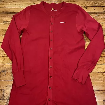 Carhartt Union Suit Mens Red Extra Large 100% Cotton Long Johns Base Layer K226 • $24.99