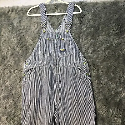 Vintage OshKosh B'Gosh Overalls Adult 40X30 Railroad Stripe Union Made Vestbak • $61.88