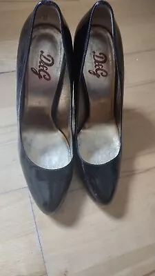 D&G Dolce Gabbana Women's Black Patent Court Shoes 39/UK6 • £49